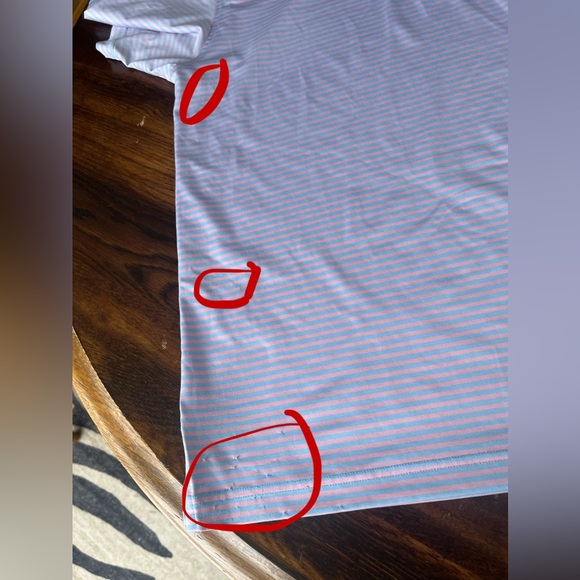 Rhoback Men's Short Sleeve Performance Polo Sz L The Birdie Stripe Pink/blue *** - Picture 7 of 16